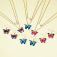 thumbnail image 4 of SPRING PARK 2PCS Fashion Butterfly 2-layer Enamel Pendant Necklace Earrings Set Women Jewelry, 4 of 8