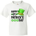 thumbnail image 3 of Inktastic Happy St. Patrick's Day Green Hat and Clovers Youth T-Shirt, 3 of 5