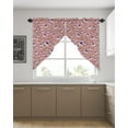 thumbnail image 4 of Swag Curtains, Spring Summer Flower Floral Daisy Plant Maroon Purplish Red Rod Pocket Kitchen Curtains Valances Tier Curtains Swag Valance Curtains for Bedroom Living Room 36" x 45", 2 Panels, 4 of 6