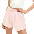 thumbnail image 2 of Girls Shorts Satin Elastic Waisted Casual Comfy Lounge Short with Bowknot Summer Sleepwear Size 5-14, 2 of 7