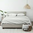 thumbnail image 3 of Noble Linens 4 Piece Pattern Microfiber Bed Sheets Set, Light Gray Spotted Leaves, Queen, 3 of 11