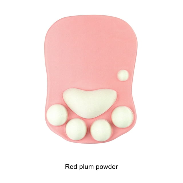 Ruiboury Wrist Protection With Mouse Mat Non-slide Base Safe Non-slide Bottom Unique DS-017 red plum 1Set