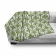 thumbnail image 3 of Irish Soft Flannel Fleece Blanket, Entangled Clover Leaves Twigs Celtic Pattern Botanical Filigree Inspired Retro Tile, Cozy Plush for Indoor and Outdoor Use, 50" x 70", Green Cream, by Ambesonne, 3 of 6