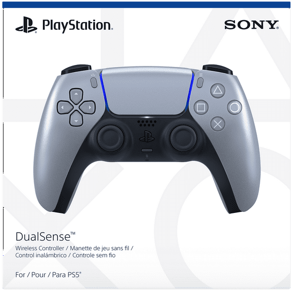 PlayStation®5 DualSense™ Wireless Controller – Sterling Silver, PlayStation 5