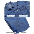 thumbnail image 4 of Women'S Oversized Denim Jacket Casual Long Sleeve Denim Shirts Distresse Jean Jacket 2025 Spring Outfits Royal Blue XL, 4 of 7