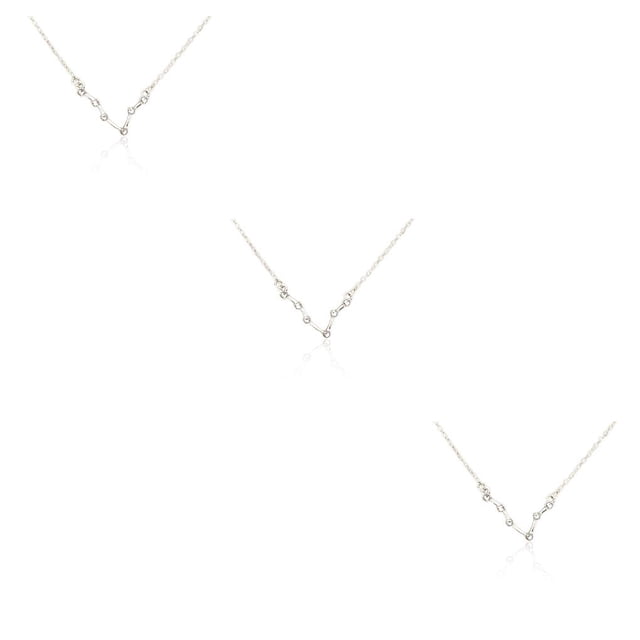 Qarigey Ins Constellations Theme Amistad Collar Rhinestone Cómodo Delicado con Display Card Colgante para Lover Festival Gifts Piscis Silver Type1 NO1 Qarigey CBP222152