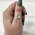 thumbnail image 4 of Natural Rose Quartz Ring, Rose Quartz Gemstone Ring, Quartz Birthstone, Crescent Moon Adjustable Ring, Toe Ring, 925 Sterling Silver, Womens Ring, Christmas, Thanksgiving, Handmade Statement Jewelry, 4 of 9