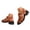Brown, variant on Rokment Women's Gladiator Dressy Sandals Roman Vintage Casual Hollow out Leather Closed Toe Chunky Block Mid Heel Fisherman Comfortable Walking Dress Summer Shoes Black Size 6