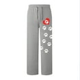 thumbnail image 4 of Aueoeo Women's Jogger Pants Cute Claws Printing Wide Leg Pants High-Waisted Drawstring Casual Sweatpants With Pockets Gray M, 4 of 4