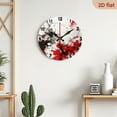 thumbnail image 5 of 2D Flat 1pc 10Inch Wooden 1pc Modern Abstract Painting Wall Clock - Red, Black, Gray, White, and Golden Accent - Non-Ticking Silent Operation - Minimalist Decor for Living Room, Bedroom, Office, 5 of 7