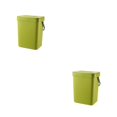 thumbnail image 4 of Naiovety Cubo de basura Cubo de basura Cesto de basura Accesorios para el hogar Puerta de ahorro de espacio Baño Reciclaje Cubos de basura Verde 3L 2piezas, 4 of 6