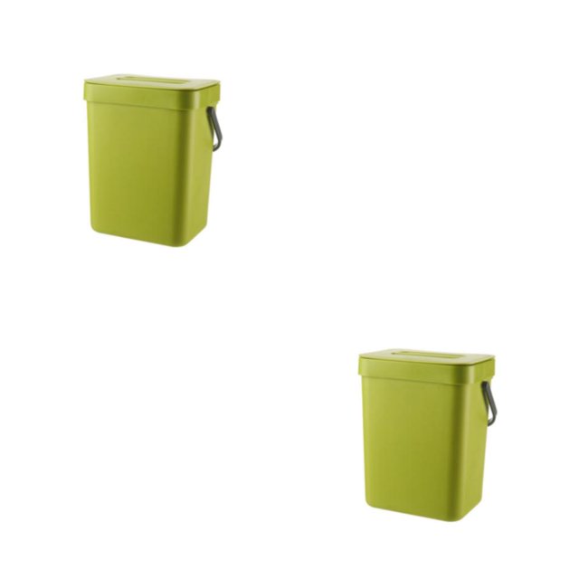 Bearachild Cubo de basura Bote de basura Cesta de basura Accesorios para el hogar Ahorro de espacio Reciclaje de alimentos Reciclaje Gadget de Verde 3L 2piezas