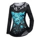 thumbnail image 1 of Camiseta Talla Extra Panel Encaje Floral Rosegal  Mangas largas de talla grande, 1 of 5