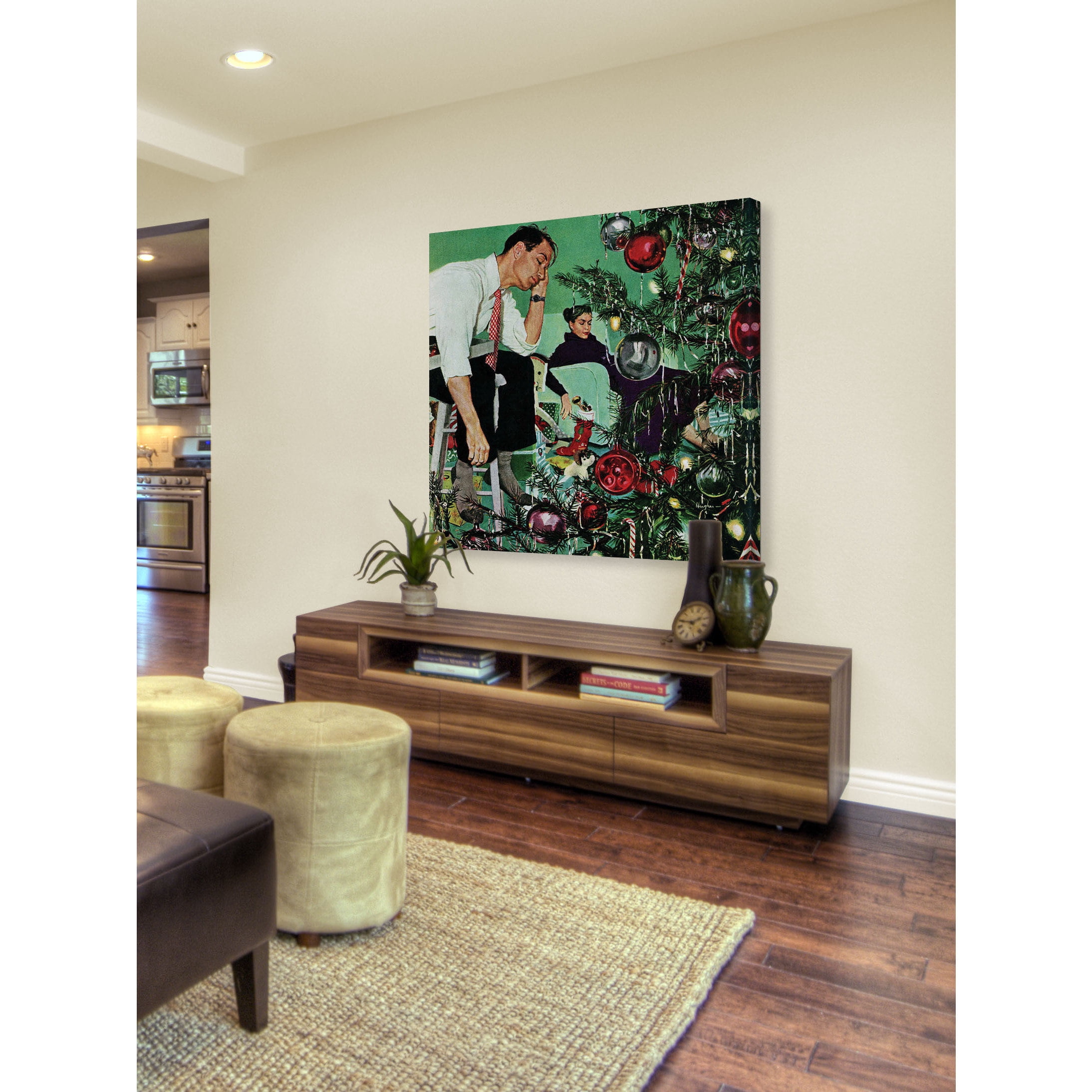 Marmont Hill "Trimming the Tree" by George Hughes Painting Print on Canvas