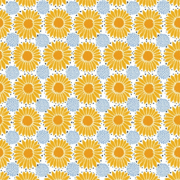 Eugene Textiles Premium Sunflowers Print Collection , Width 44' 100% Cotton Fabric