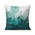 thumbnail image 2 of Watercolor Teal Green Throw Pillow Covers 16 X 16 Inch, Set Of 4, Linen Study Sofa Cushion Cover Indoor Living Room Home Decor, 2 of 7
