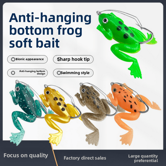 "5-Piece Premium Soft Frog Lure Set! Ultra-Sharp Hooks   Lifelike Design for Bass, Pike & More – Freshwater & Saltwater Fishing Must-Have!