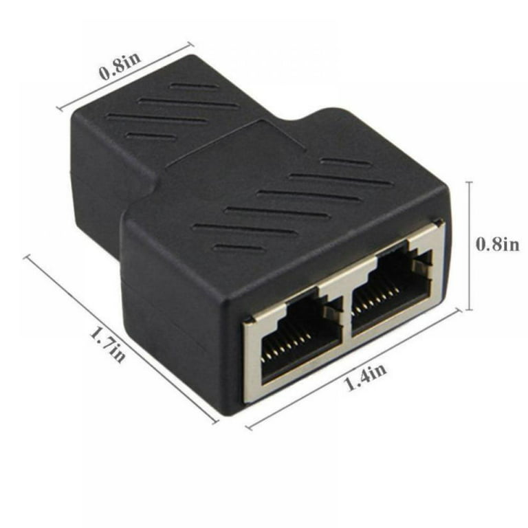 Poyiccot RJ45 Splitter Adapter, Ethernet Splitter RJ45 Network Extension  Connector for Cat5, Cat5e, Cat6, Cat7 Cable Share Two Devices of The  Internet