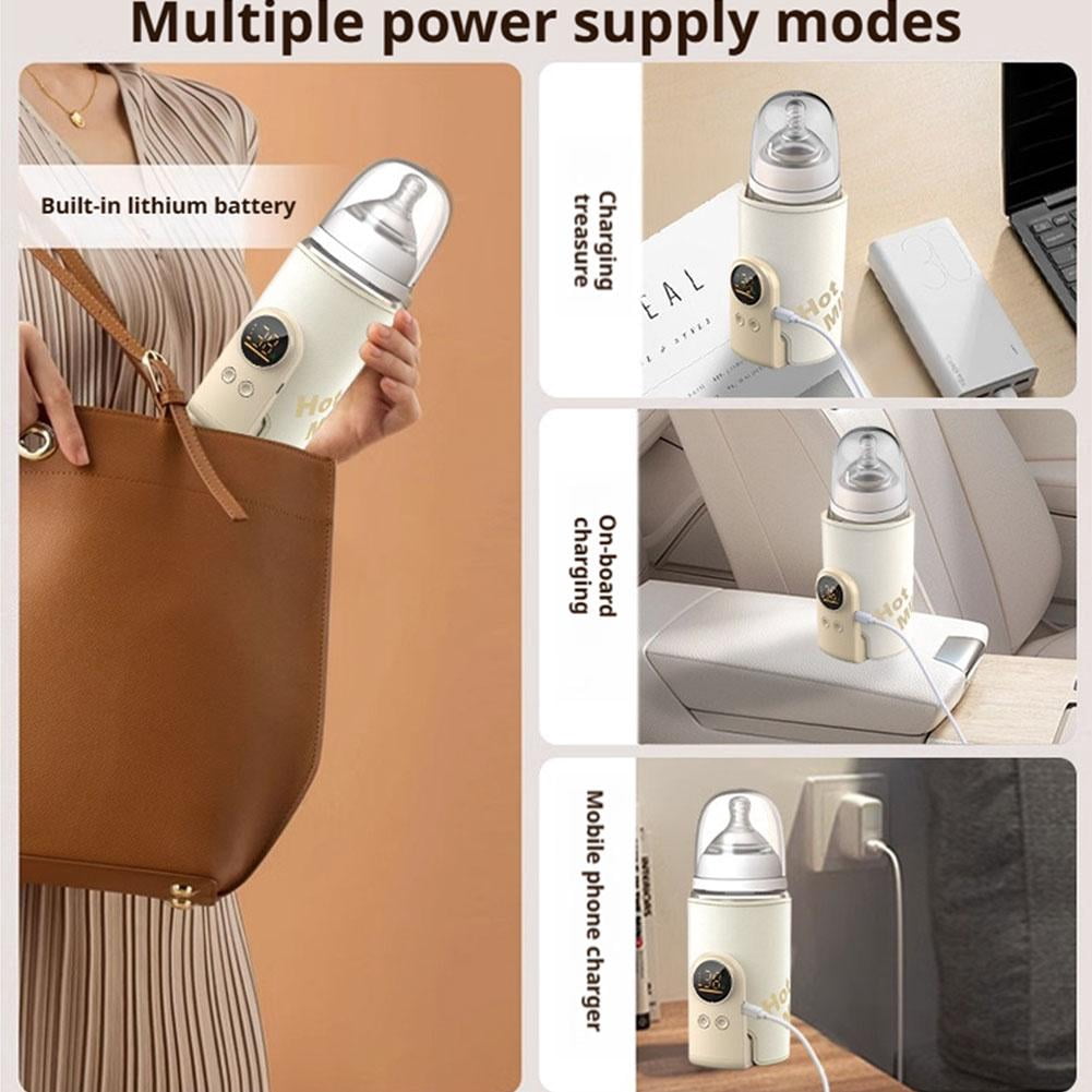 YaoHuan Upgrade Portable Bottle Warmer for Travel,6 Temp Milk Warmer with Smart Temperature Control & Night Light,Rapid Warming,Long-Lasting Warming up to 6-10H,for Breast Milk,8000mAh