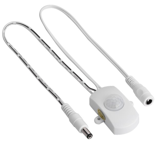 Mini 5A DC 6-24V Interruptor Automático de Movimiento PIR, Detector Inteligente para Iluminación Tira LED, Sensor Infrarrojo con 120 Grados de Rango hasta 5-7 m Distancia de Detección(Blanco) EOTVIA No