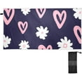 thumbnail image 2 of DreamtimesLove and Little Flowers Microfiber Quick Drying Beach Towel with a Carrying Bag Absorbent and Sand Free Towel for Kids Teens Adults Travel Gym Camping Pool Yoga Outdoor and Picnic, 2 of 7