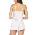 thumbnail image 3 of Gustave 2Pcs Women Silk Satin Pajamas Set Lady V Neck Sleepwear Cami Shorts Loungewear Nightwear Sexy Lingerie Set "White, XL", 3 of 4