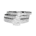 thumbnail image 2 of Engagement Ring With Matching Wedding Bands Set 10K White Gold 3pc 1/4cttw (I/j Color 0.25cttw), 2 of 5