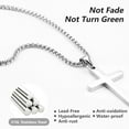 thumbnail image 2 of Cross Necklace for Men, Silver Gold Stainless Steel Plain Cross Pendant Necklace for Men Box Chain 18-26 Inch, 2 of 7
