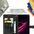 thumbnail image 6 of SaniMore for T-Mobile REVVL V+ 5G 6.8" Wallet Case with Embossed Mandala PU Leather Flip Protection Wrist Strap Credit Card Holder Kickstand Shockproof Case for T-Mobile REVVL V+ 5G, Black, 6 of 7