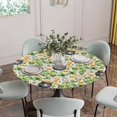 thumbnail image 2 of St. Patrick's Day Fitted Tablecloth with Elastic Edged, Round Table Cloth for Dining Table, Lucky Shamrocks Retro Harp Beer Horseshoes Waterproof Oil Proof Table Cover for Indoor Outdoor 36"-44", 2 of 8