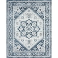 thumbnail image 3 of Traditional 8x10 Area Rug (7'11'' x 10'3'') Medallion Blue, White Living Room Easy to Clean, 3 of 10