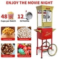 thumbnail image 5 of Popcorn Machine with Cart, 12 Oz Popcorn Maker with Stainless-Steel Kettle Makes up to 48 cups, Vintage Popcorn Popper Movie Theater Style, Red, 5 of 8