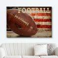 thumbnail image 2 of wall26 Canvas Print Wall Art Retro American Football on Wood Panels Sports Athletes Photography Modern Art Contemporary Scenic Urban Multicolor for Living Room, Bedroom, Office - 24"x36", 2 of 5
