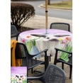 thumbnail image 4 of Purple Easter Outdoor Tablecloth - 60x60 Inch Square Dining Table Cover, Spring Botanical Floral Rabbit Butterfly Waterproof Outdoor Table Cloth with Umbrella Hole & Zipper for Picnic/Patio/Party, 4 of 7