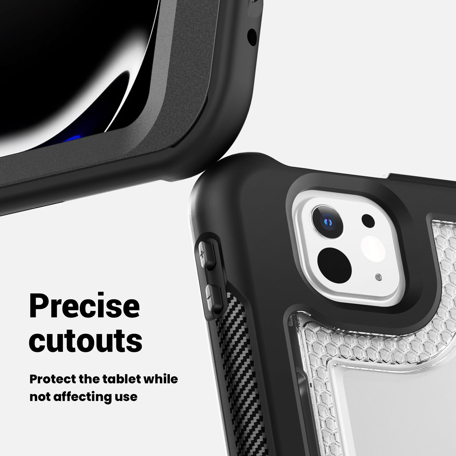 Shockproof Case for Apple iPad Pro 11 Inch 2024, Rugged Hybrid Protective Cover with Pencil Holder & Shoulder Strap Kids Friendly Rotating Kickstand Case for iPad Pro 11" 2024 M4,Clear