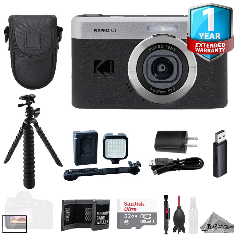 Kodak PIXPRO C1 Compact Digital Camera Black + 32GB Memory Card +