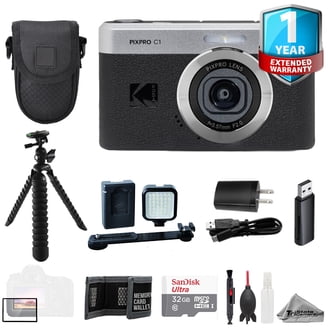 KODAK PIXPRO C1 13MP, 1080p Digital Camera (Black) Bundle with
