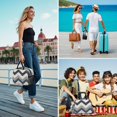 thumbnail image 7 of Obrewu Blue and Beige Modern Art Geometric Lunch Bag for Adult, Insulated, Leakproof, Oxford Cloth, 7 of 7