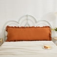 thumbnail image 2 of Move Over Burnt Orange Ruffle Pillow Sham 20x54 inches Ruffled Pattern Body Pillowcase 100% Washed Microfiber, 2 of 8