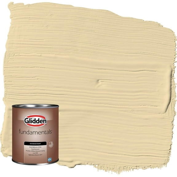 Glidden Fundamentals Caramelized Pears / Yellow Satin Exterior Paint, 1 Quart