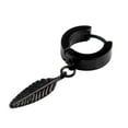 thumbnail image 3 of Grandest Birch 1Pc Punk Men Feather Pendant Stainless Steel Hoop Earring Party Jewelry Gift Stainless Steel Multi-color, 3 of 7