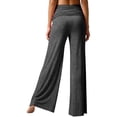 thumbnail image 4 of Coral Fold Over Yoga Pants for Women Low Waisted Wide Leg High Elastic Casual Flowy Pants Elegant Sweatpants S-2XL, 4 of 5