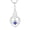 Blue, variant on Women Necklace,925 Sterling Silver Irish Celtic Claddagh Love Heart Pendant Necklace with 5A Cubic Zirconia