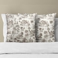 thumbnail image 3 of Brown French Country Throw Pillow Covers 20x20 Inch Pack of 2 Countryside Style Vintage Cottage Cushion Pillow Case Square Cotton chinoiserie Pillowcase for Farmhouse Party Sofa Home Bedroom Outdoor, 3 of 6