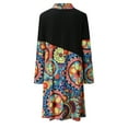 thumbnail image 5 of CEHVOM Robe d'Été Vintage Rétro Décontractée pour Femme à Manches Longues, Col Rond, à Imprimé Floral à Empiècements Dégradés, 5 of 5