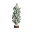 thumbnail image 2 of Snow Tabletop Christmas Trees, Flocked Artificial Mini Pine Trees with Wood Stand for Xmas Holiday Table Centerpiece Decor, 2 of 6
