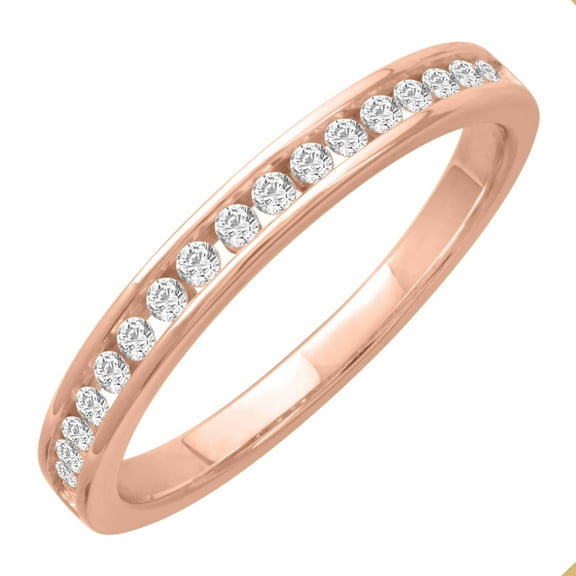 1/4 Carat Diamond Wedding Band Ring in 14K Gold (Ring Size 6)