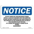 thumbnail image 1 of SignMission OS-NS-A-1824-L-11397 18 x 24 in. OSHA Notice Sign - Do Not Under Any Circumstances Throw Metal, 1 of 1