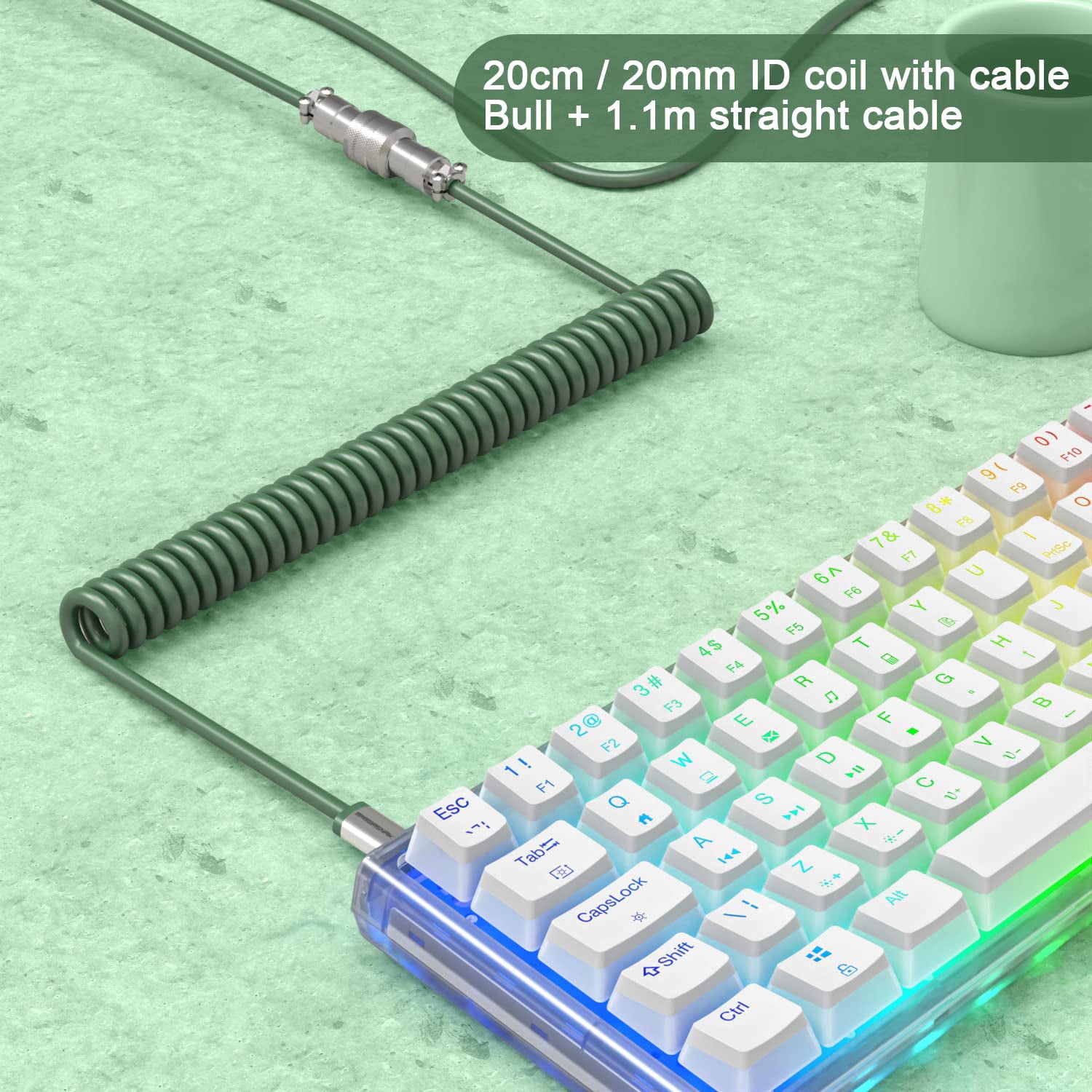 Ranked Custom Coiled Cable – Handgefertigtes USB-C Auf A Kabel Mit 5-Pin Aviator-Anschluss, Für Mechanische Gaming-Tastaturen, 20W Schnellladung