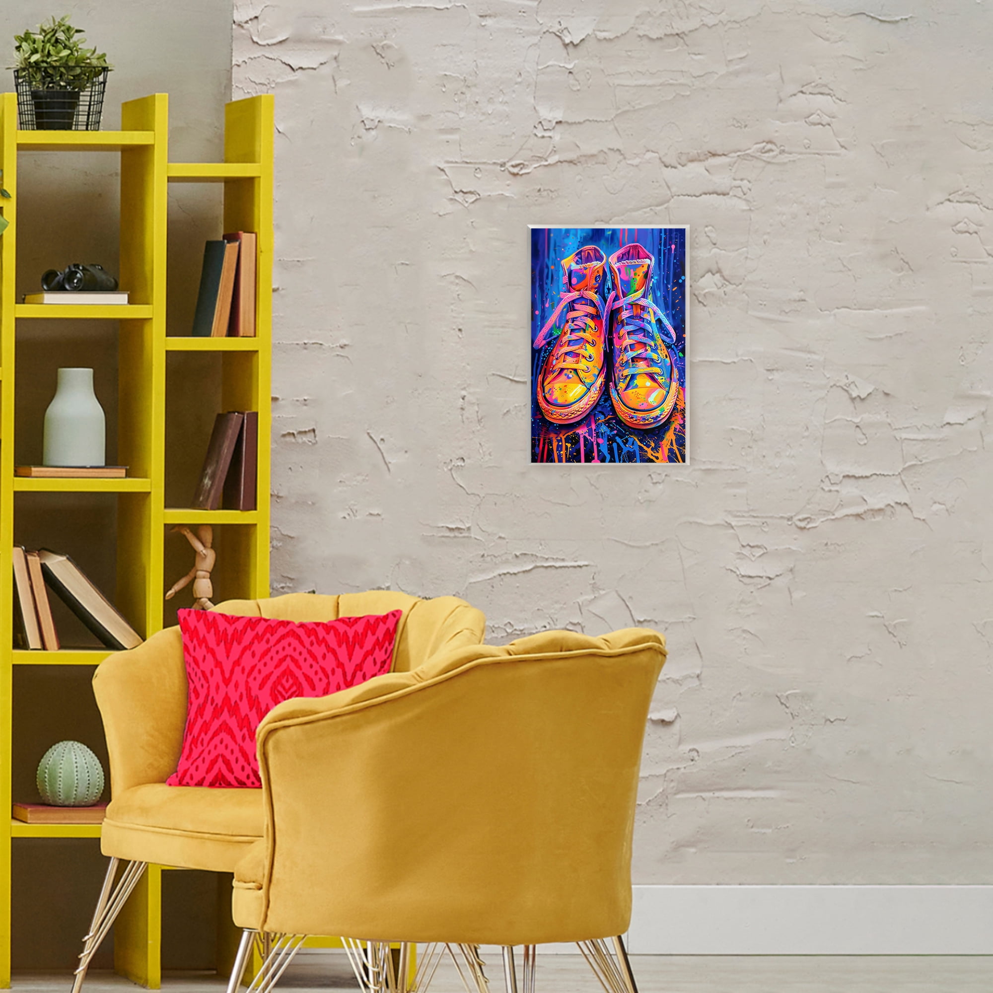 Stupell Industries Moody Converse with Neon Splash Wall Plaque Art, design by Creative Studio